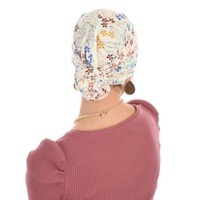 Floral Eternity Loop Scarf Turban | Option 10 | Colourful Flower Sketches on Cream Background