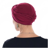 Bamboo Infinity Scarf Head Wrap | Claret Deep Red