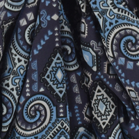 Floral Head Scarf with Headband Gracie | #3 Denim Blue & Geometrical