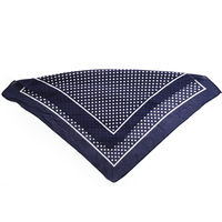Cotton Bandana Navy Blue with White Polka Dots