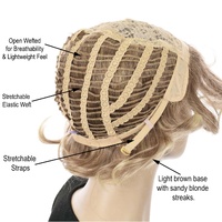 Streak Wavy Wig – Nicole | Light Brown with Blonde Highlights