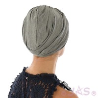 Bamboo Turban Wrap with Tails – Zoe | Grey