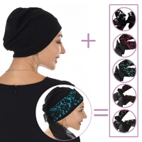 Lace Band with Sash and Black Turban Set | Red