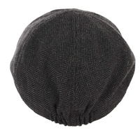 Classic Tweed Comfort Ivy Cap – Justin | Dark Grey Herringbone 