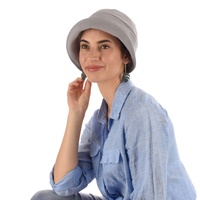Retro-inspired Cotton Cloche Hat Betty | Grey| Large
