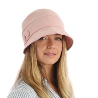 Retro-inspired Cotton Cloche Hat Betty | Pink | Large