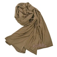 Rectangular Jersey Stretch Scarf Wrap | Bronze Light Brown