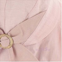 Packable Sun Hat with Pin Striped Bow and Buckle - Helen | Dusty Pale Pink