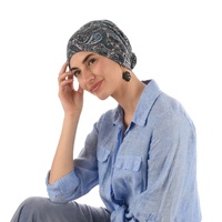 Reversible Pre-tied Head Wrap Turban |#1 Paisley Print Grey & Pink