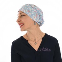 Jersey Leopard Inspired Pre-Knotted Scarf Turban |#4 Baby Blue White and Pink Print