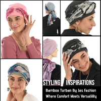 Bamboo Turban with Pearl Ring & Sash Set