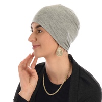 Bamboo Turban with Pearl Ring & Sash Set | Light Grey & Abstract Tree Sketch Scarf