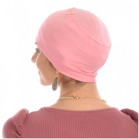 Bamboo Turban with Pearl Ring & Sash Set | Blush Pink & Abstract Tree Sketch Sash Scarf