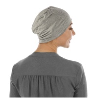 Bamboo Turban & Contrast Loop Band Set | Light Grey with Grey and White