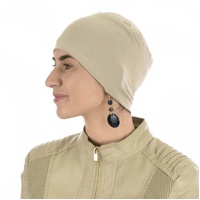 Bamboo Turban & Contrast Loop Band Set | Beige with Beige and Khaki Band