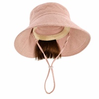 Abby Holiday Visor Sun Hat with Integrated Hair for Hair Loss | Dusty Pink