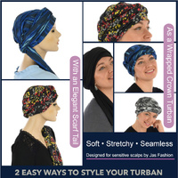 Seamless Crown Wrap Turban | Smoky Marble