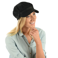 Jeanette Bakerboy Hat | Black with Black Ribbon | S/M