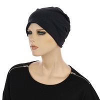 Swirly Beanie Sage Green with Beaded Crochet Headband Black