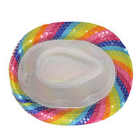 Rainbow Sequin Fedora Hat