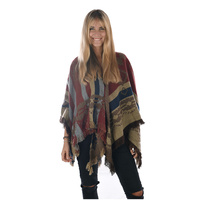 Mexican Poncho Blanket Cape 