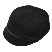 Newsboy Cap with Seamless Wrap Band | Black
