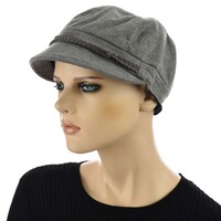 Newsboy Cap with Seamless Wrap Band | Grey - Light Grey