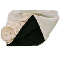 Dual Flower Pleated Cotton Beanie | Beige