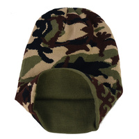 Large View Green Camouflage Slouch Beanie