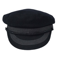 Wool Felt Greek Fisherman Cap | Black | 59cm