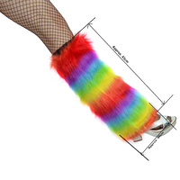 Rainbow Faux Fur Disco Legwarmers