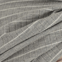 Striped Cotton Turban | Light Grey with White Stripes | S/M