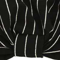 Striped Cotton Turban | Black with White Stripes | L/XL