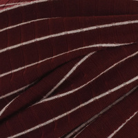 Striped Cotton Turban | Wine / Burgundy with White Stripes | L/XL