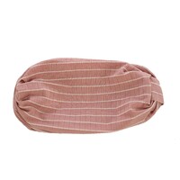 Striped Cotton Turban | Dusty Pink with White Stripes | XS/S
