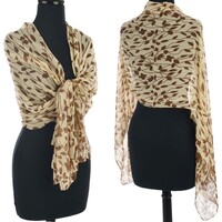 Looped Cotton Turban - Denise | Beige - Light Beige | S/M |With Sash