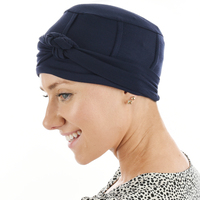 Bamboo Slip-on Cap with Tails - Susan | Blue - Navy Blue / Dark Blue