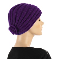Versatile Knit Cloche Turban with Inner Liner | Dark Purple