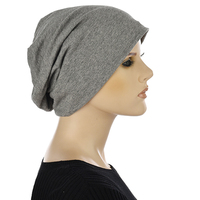 Cotton Beanie and Knit Turban Headband Set | XS/S | Option S4 | Grey Band N Grey Beanie