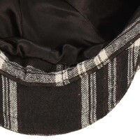 Check Newsboy Hat with Bow & Button | Brown - Chocolate Brown | S