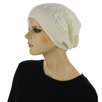 Sheer knit Beanie with Seamless Lining Set | Option 5 | Cream White Beanie/Pink Liner