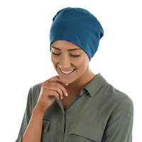 REBECCA COTTON Beanie Turban | Blue - Teal Blue | S/M