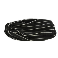Striped Cotton Turban | Black with White Stripes | L/XL