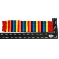 Large View Red Rainbow Leg Warmers