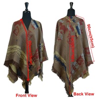 Mexican Poncho Blanket Cape 