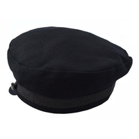 Wool Felt Greek Fisherman Cap | Black | 59cm