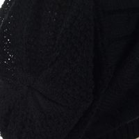 Sheer knit Beanie with Seamless Lining Set | Option 1 | Black Beanie /Teal Blue Liner