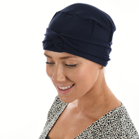 Bamboo Slip-on Cap with Tails - Susan | Blue - Navy Blue / Dark Blue