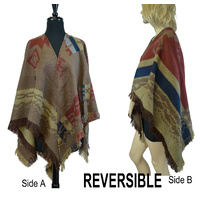 Mexican Poncho Blanket Cape 