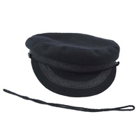 Wool Felt Greek Fisherman Cap | Black | 59cm